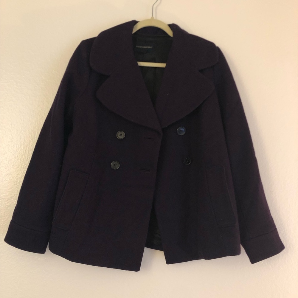 Banana republic purple wool short coat